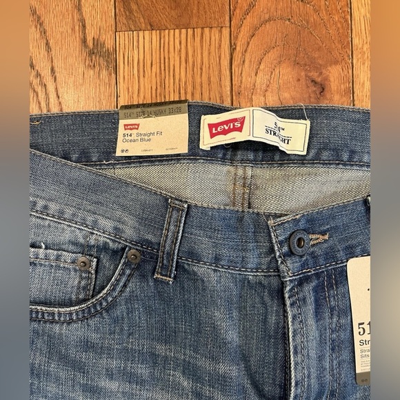 Levis Levi’s Jeans 514 Straight Slim Denim Jeans Mens 33x28 New Blue - Picture 4 of 8